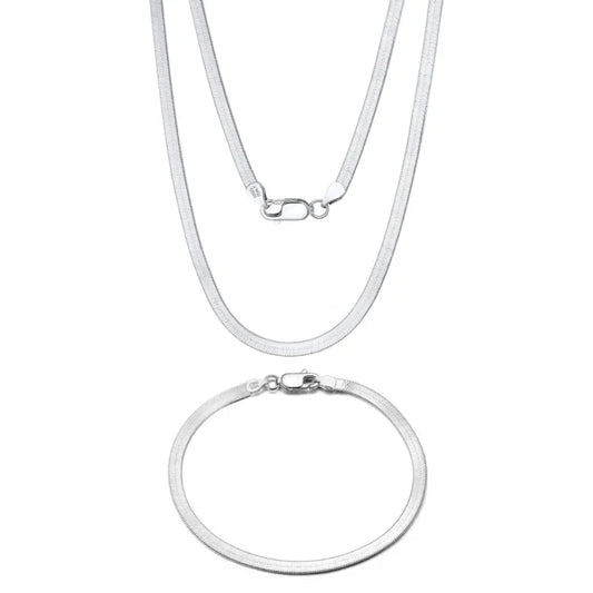 Set cu Lant si Bratara Una Vida Snake Silver for Men