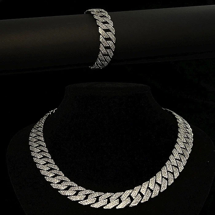 Set Cuban Diamond Colier + Brățară