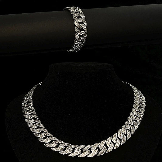 Set Cuban Diamond Colier + Brățară