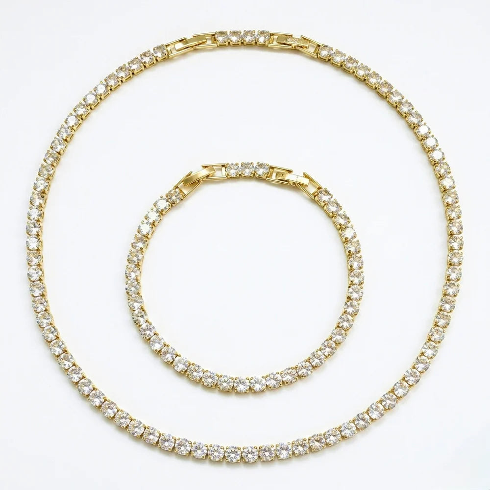 Set Tennis Placat cu Aur 18K