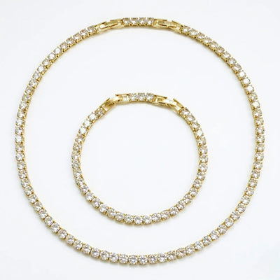 Set Tennis Placat cu Aur 18K