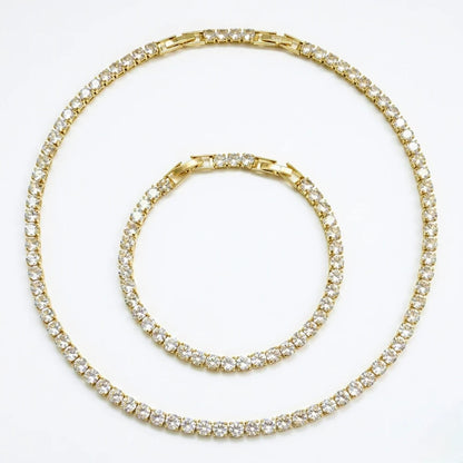 Set Tennis Placat cu Aur 18K